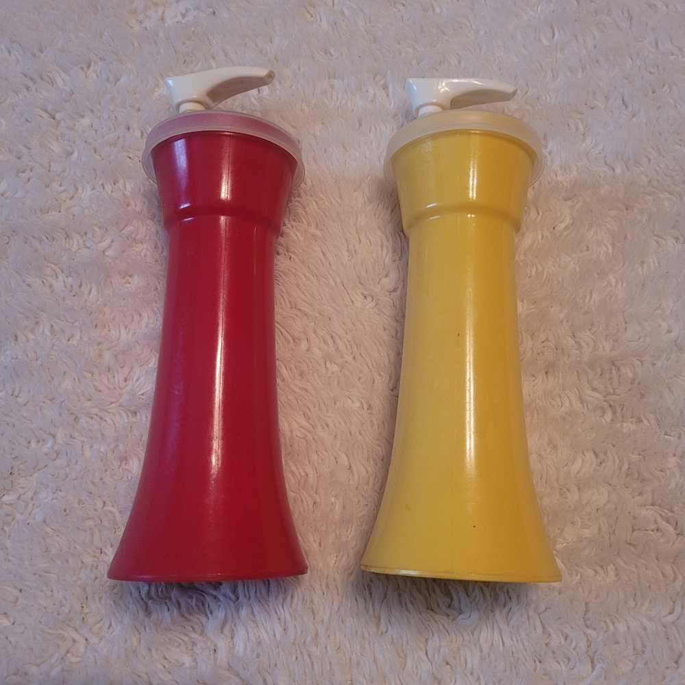 Vintage Tupperware Ketchup & Mustard Dispensers